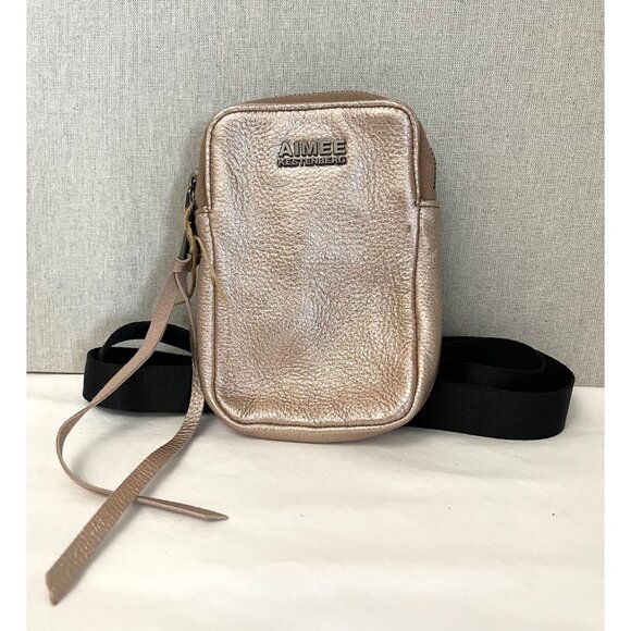 Aimee Kestenberg Gold Crossbody Bag With Adjustable Strap - Picture 1 of 8